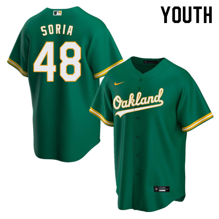 Nike Youth #48 Joakim Soria Oakland Athletics Baseball Jerseys Sale-Green
